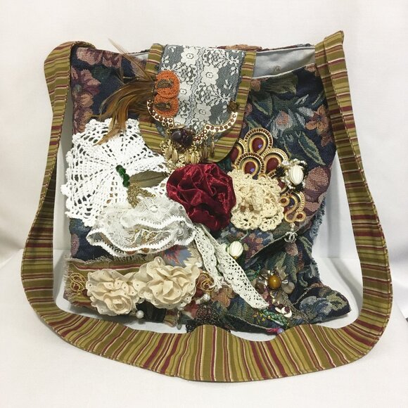 Yanet's Designs & Treasures Handbags - Handmade Upcycle Crossbody Bag, Boho Bag